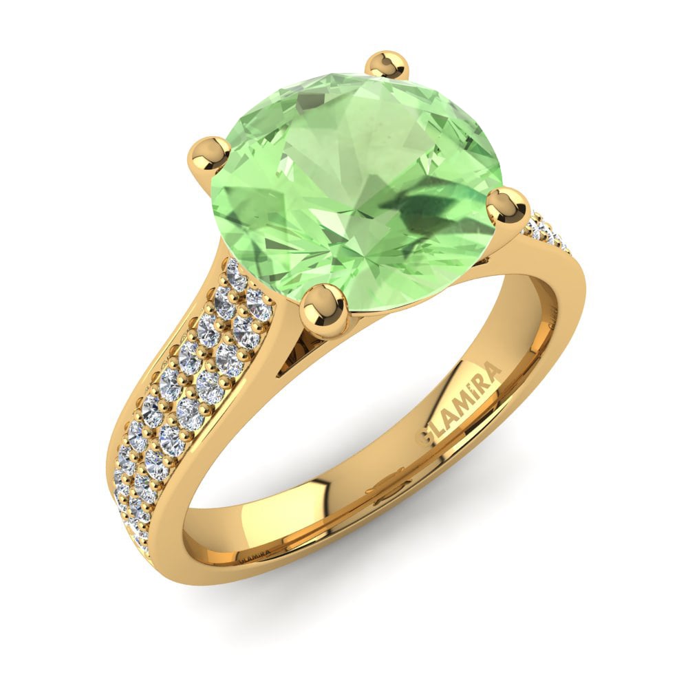 Green Amethyst Engagement Ring Arella 3.0 crt
