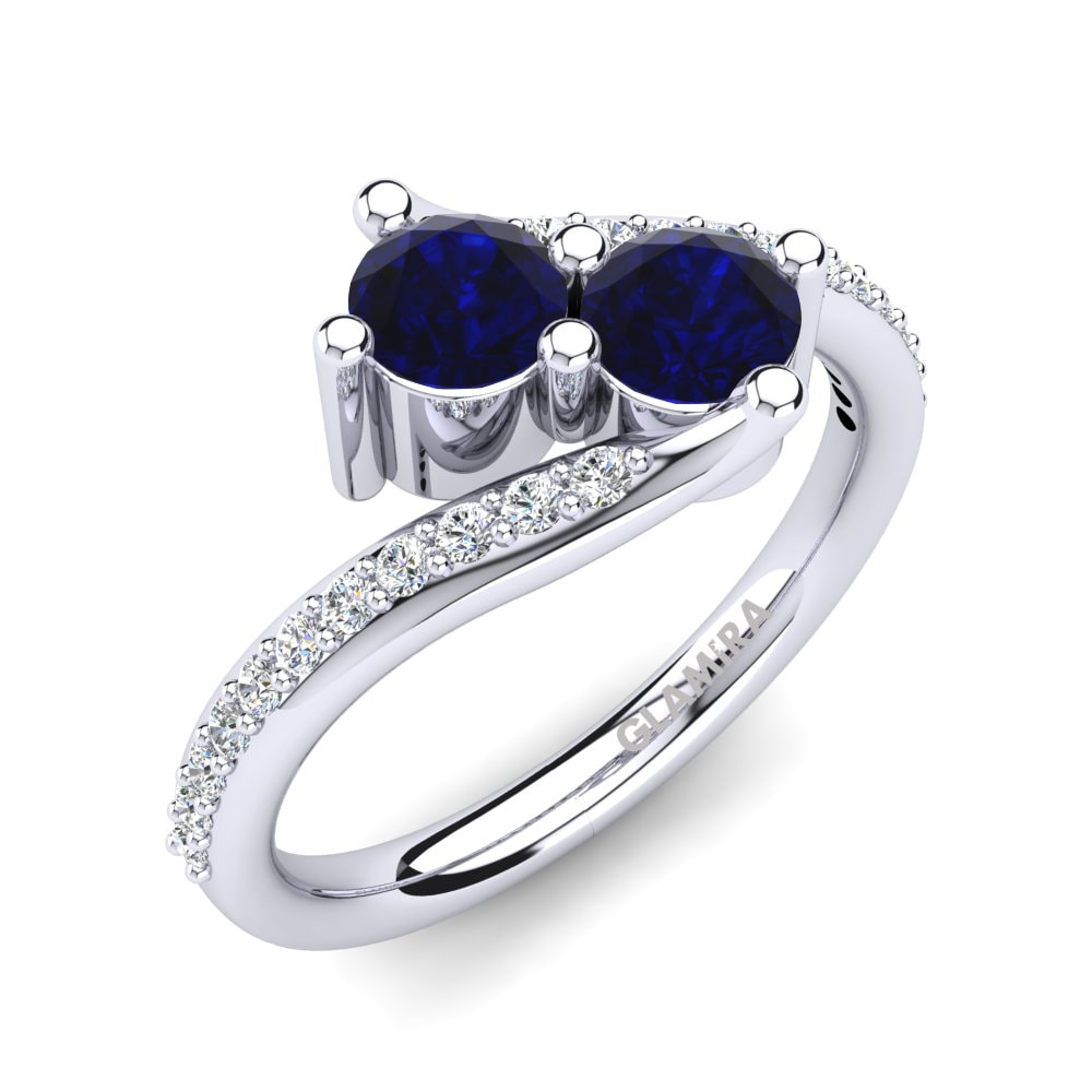 Swarovski tamsiai mėlynas kristalai Žiedas Armanie