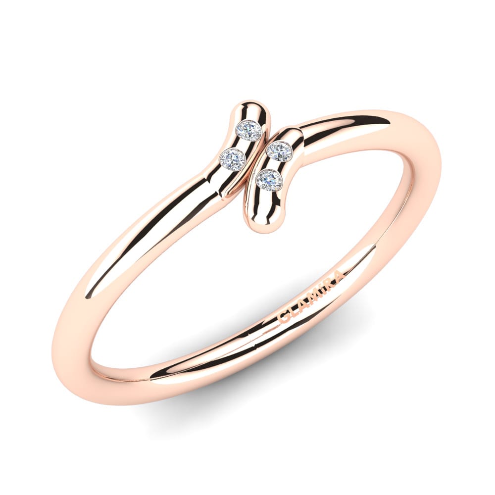 14k Oro Rosa Diamante cultivado en laboratorio Anillo Artois