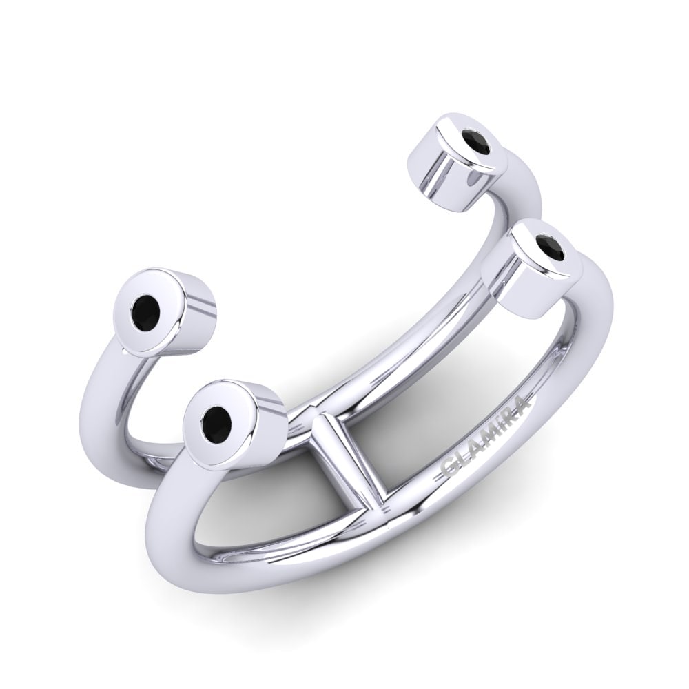 950 Palladium Black Diamond Knuckle Ring Arvilla