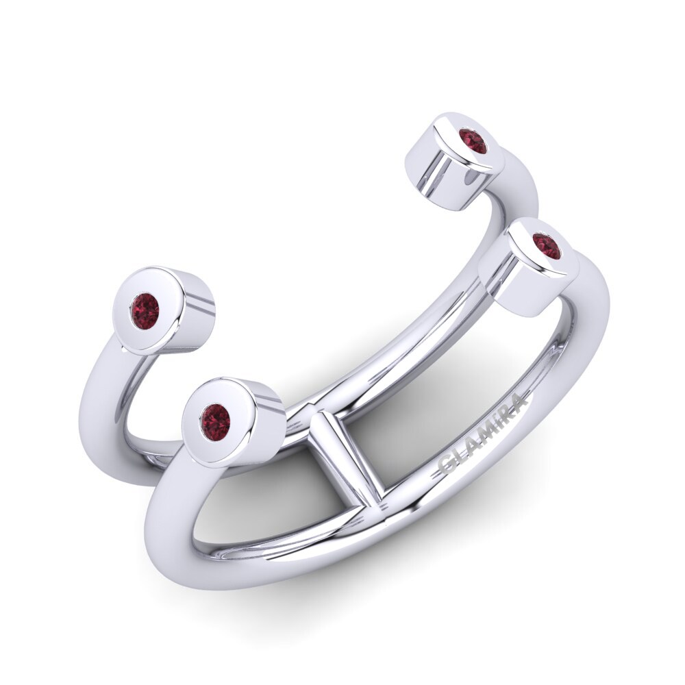 950 Platinum Garnet Knuckle Ring Arvilla