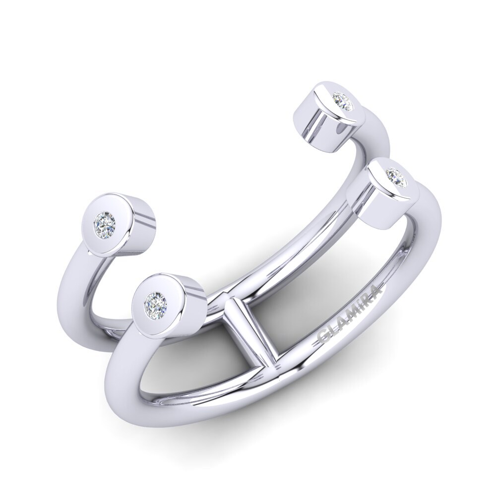 950 Palladium Moissanite Knuckle Ring Arvilla