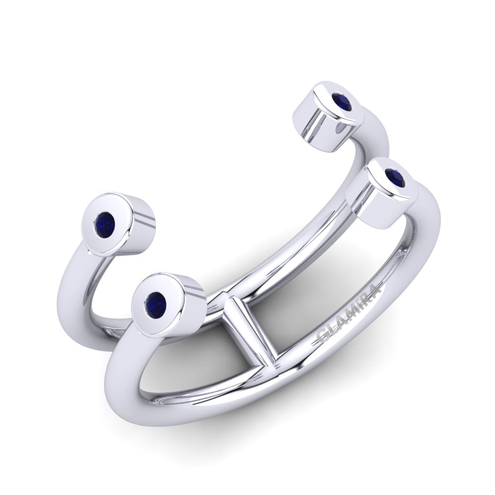 950 Palladium Sapphire Knuckle Ring Arvilla