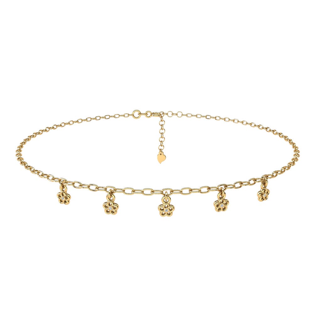 Diamant-saffier Dames Enkelbandje Athavan