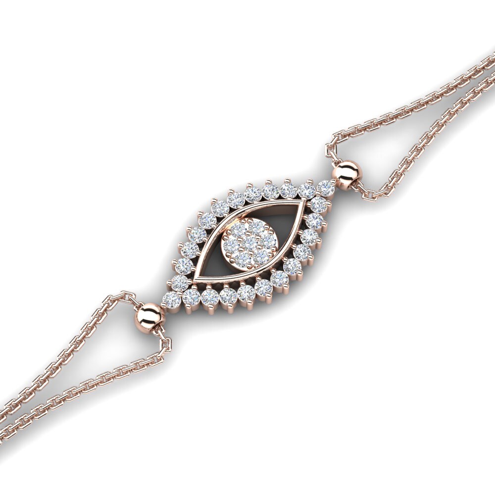 18k Oro Rosa Diamante cultivado en laboratorio Pulsera de Mujer Athole