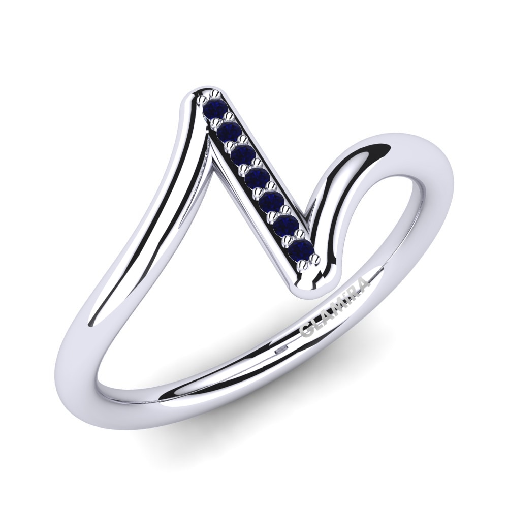 950 Palladium Sapphire Knuckle Ring Azolla