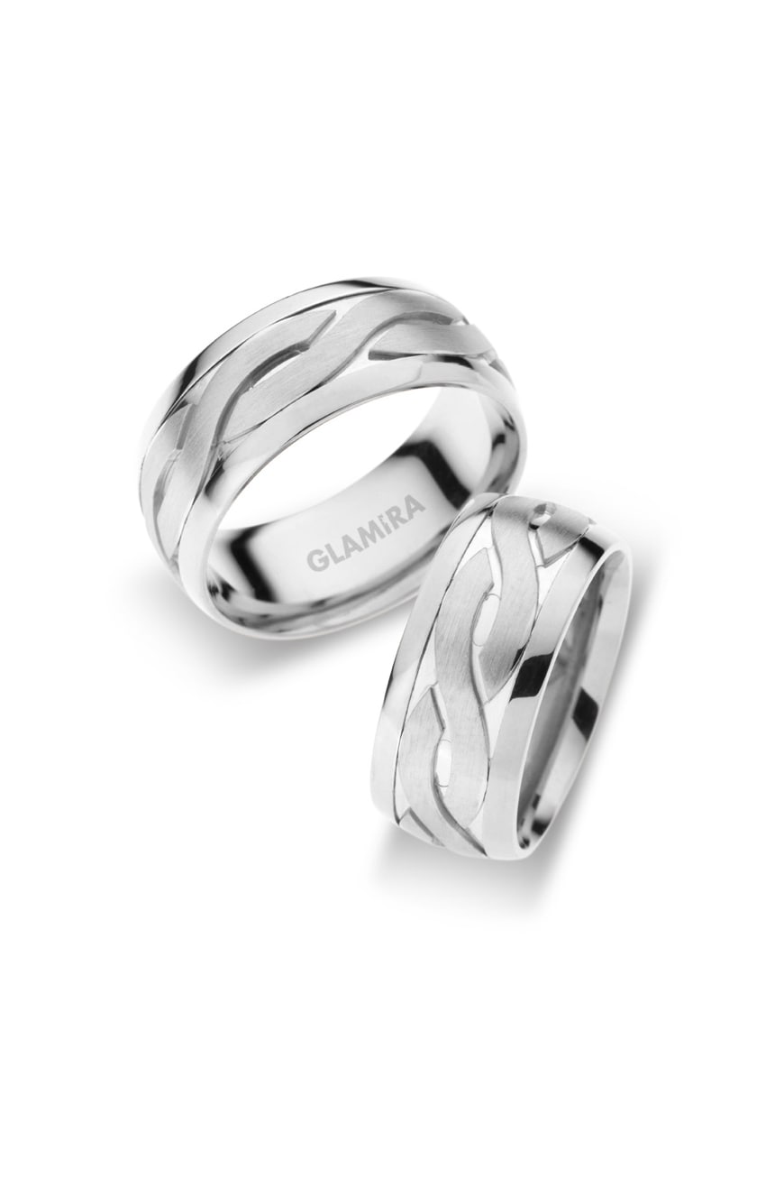 950 Palladium Wedding Ring Bright Sun