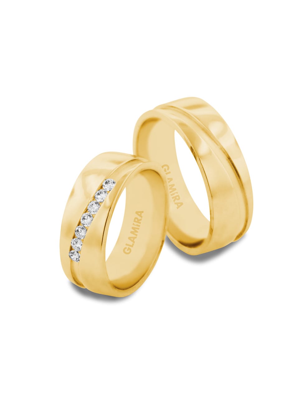 Or Jaune 18k Bague de Mariage Heavenly Gloss