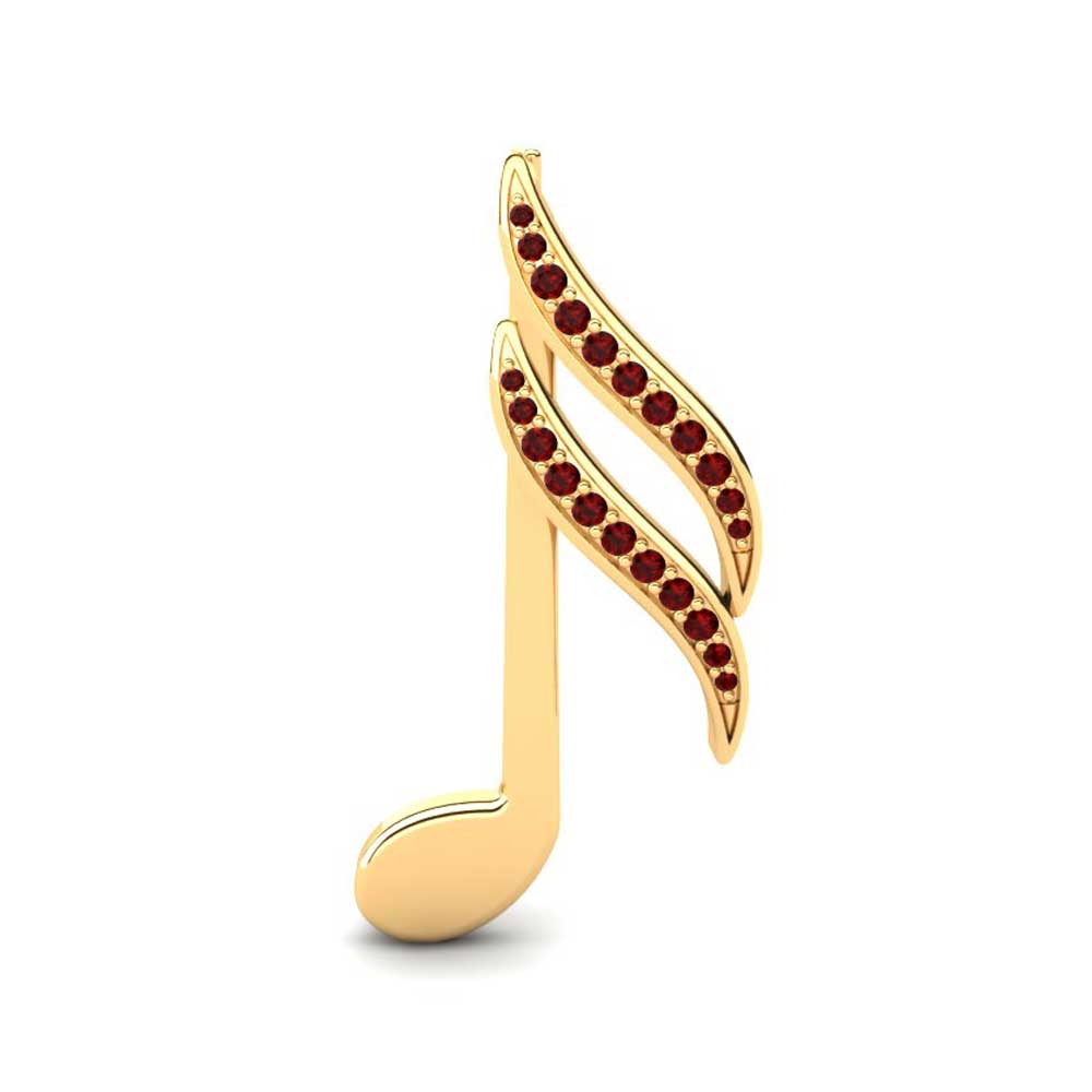 14ct Yellow Gold Red Zirconia Brooch Solmisering