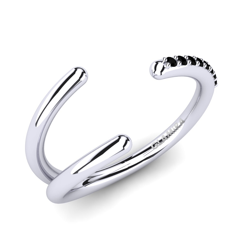 950 Palladium Black Sapphire Knuckle Ring Bellanita