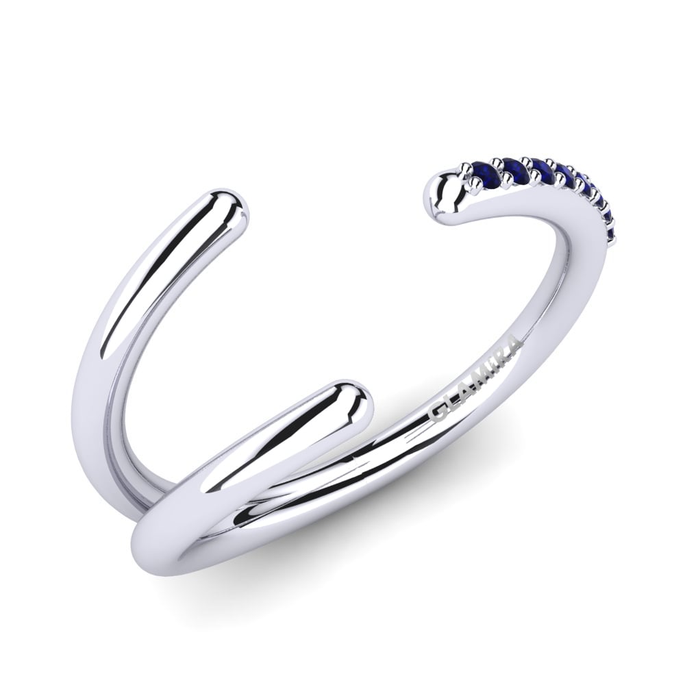 950 Palladium Sapphire Knuckle Ring Bellanita