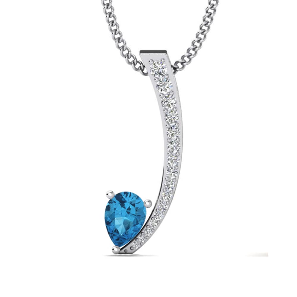 Pear Blue Topaz Women's Pendant Berhalla