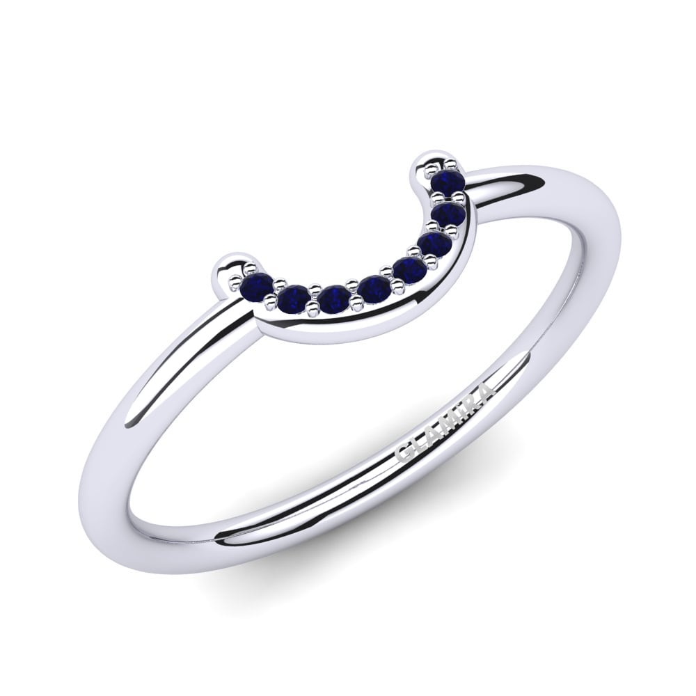950 Palladium Dark Blue Zirconia Knuckle Ring Berith