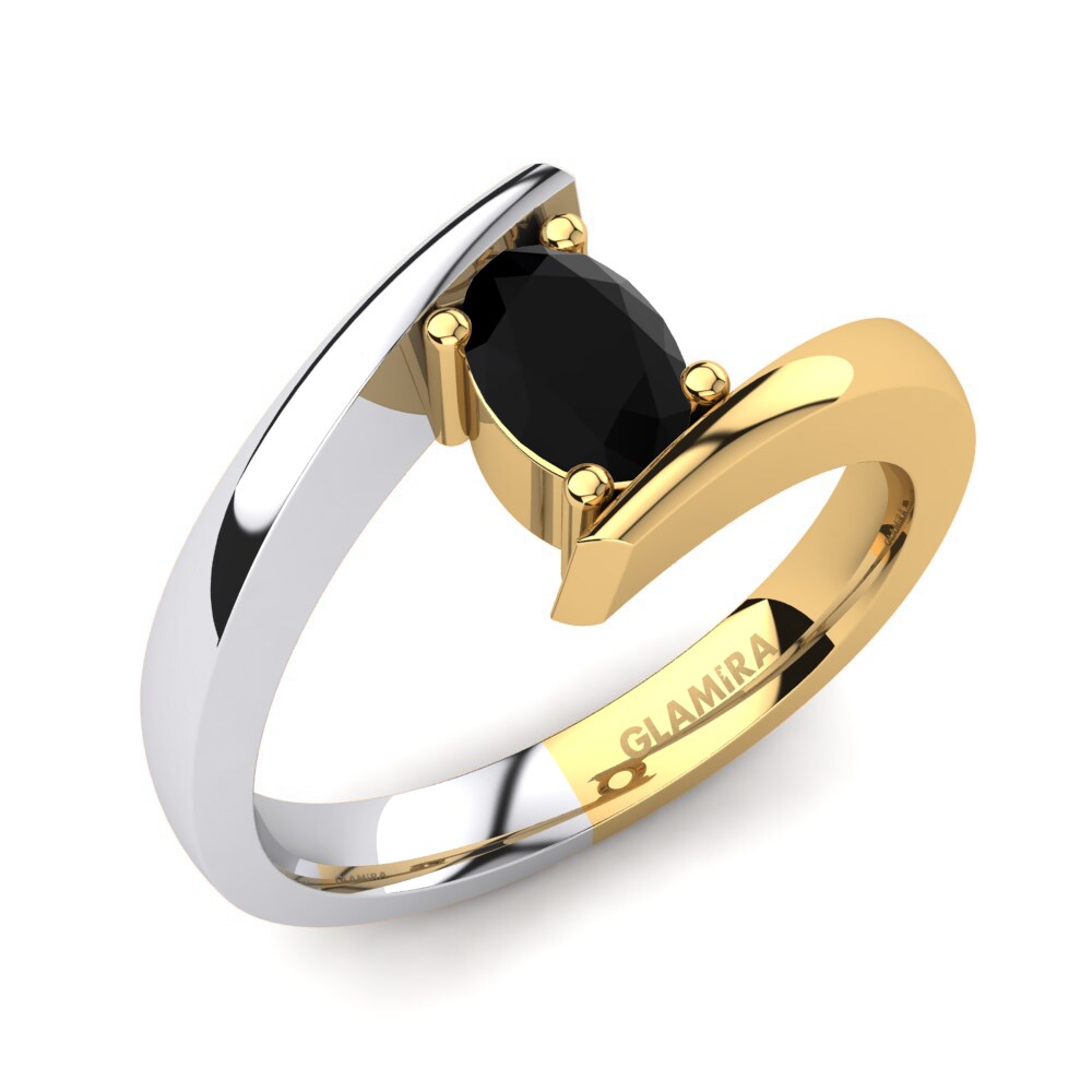 18k Oro Amarillo & Blanco Anillo de compromiso Bernice
