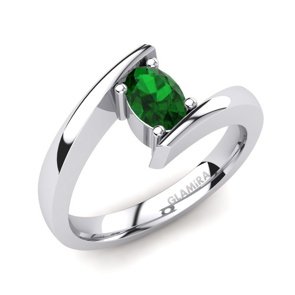 0.36 Carat Emerald (Lab Created) Engagement Ring Bernice