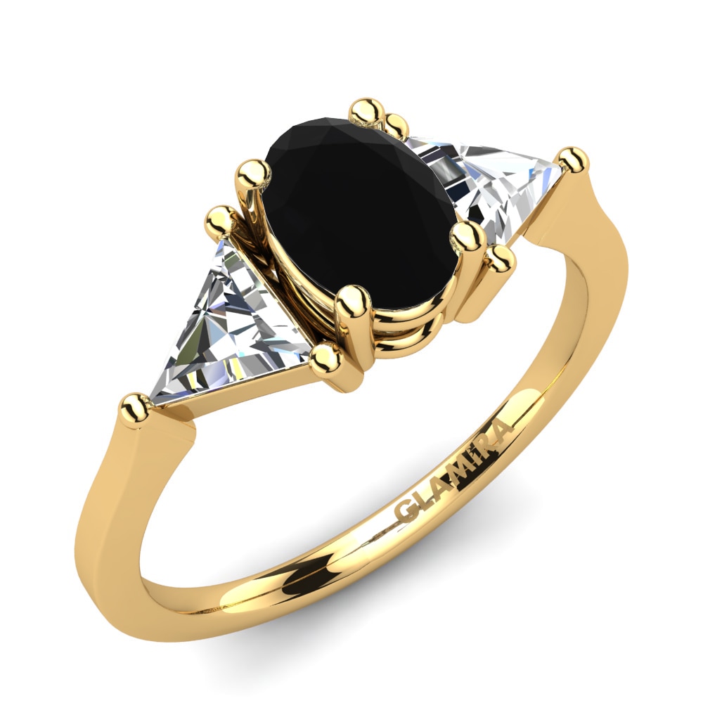 18k Oro Amarillo Anillo de compromiso Berthe