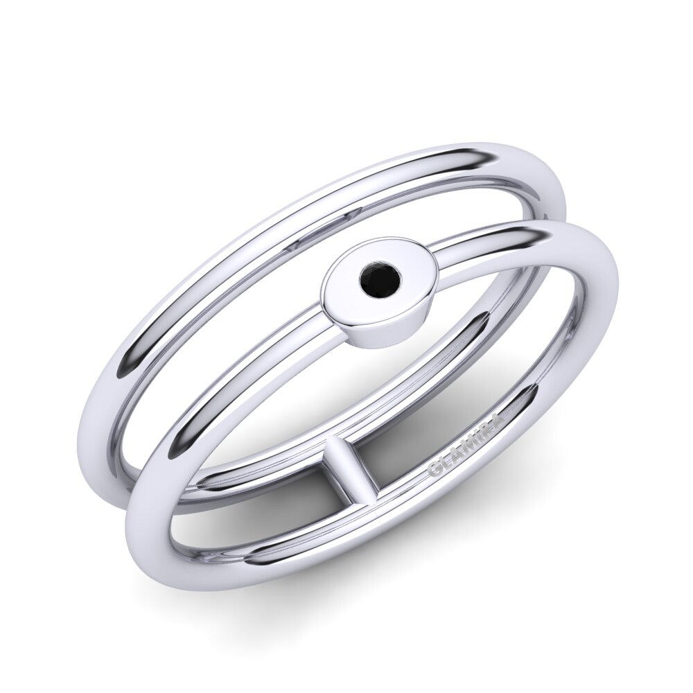 950 Palladium Black Sapphire Knuckle Ring Bertille