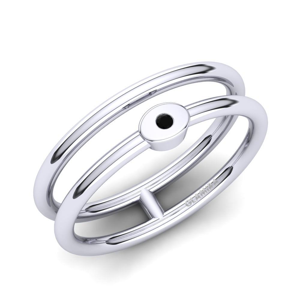 950 Palladium Black Diamond Knuckle Ring Bertille