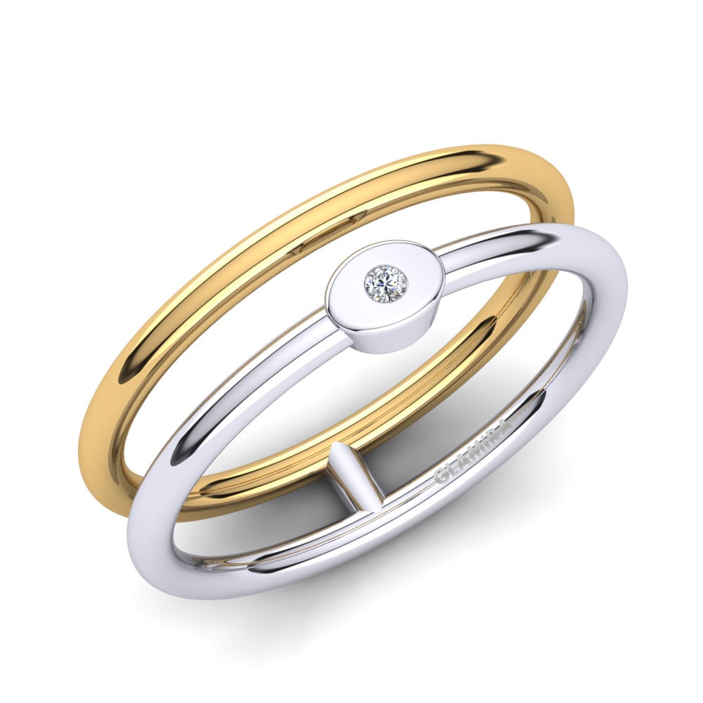 Or Blanc & Jaune 585 Diamant Bague de Phalange Bertille