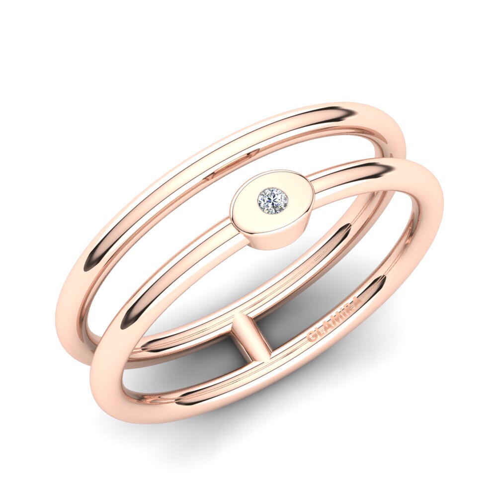 14ct Rose Gold Zirconia Knuckle Ring Bertille