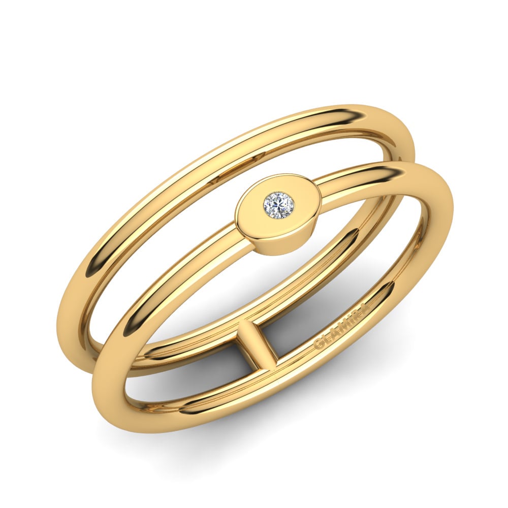 18k Oro Amarillo Diamante cultivado en laboratorio Anillo Bertille