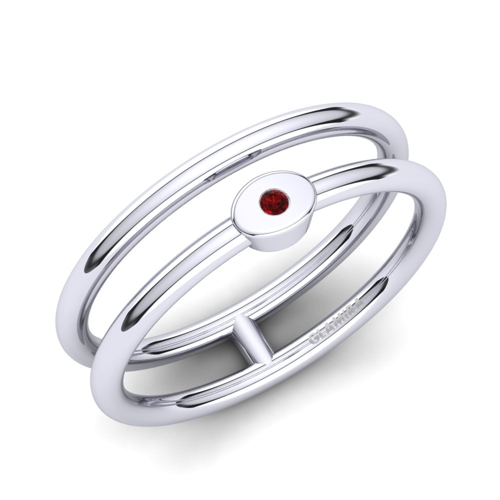 Argent Blanc Rubis Bague de Phalange Bertille