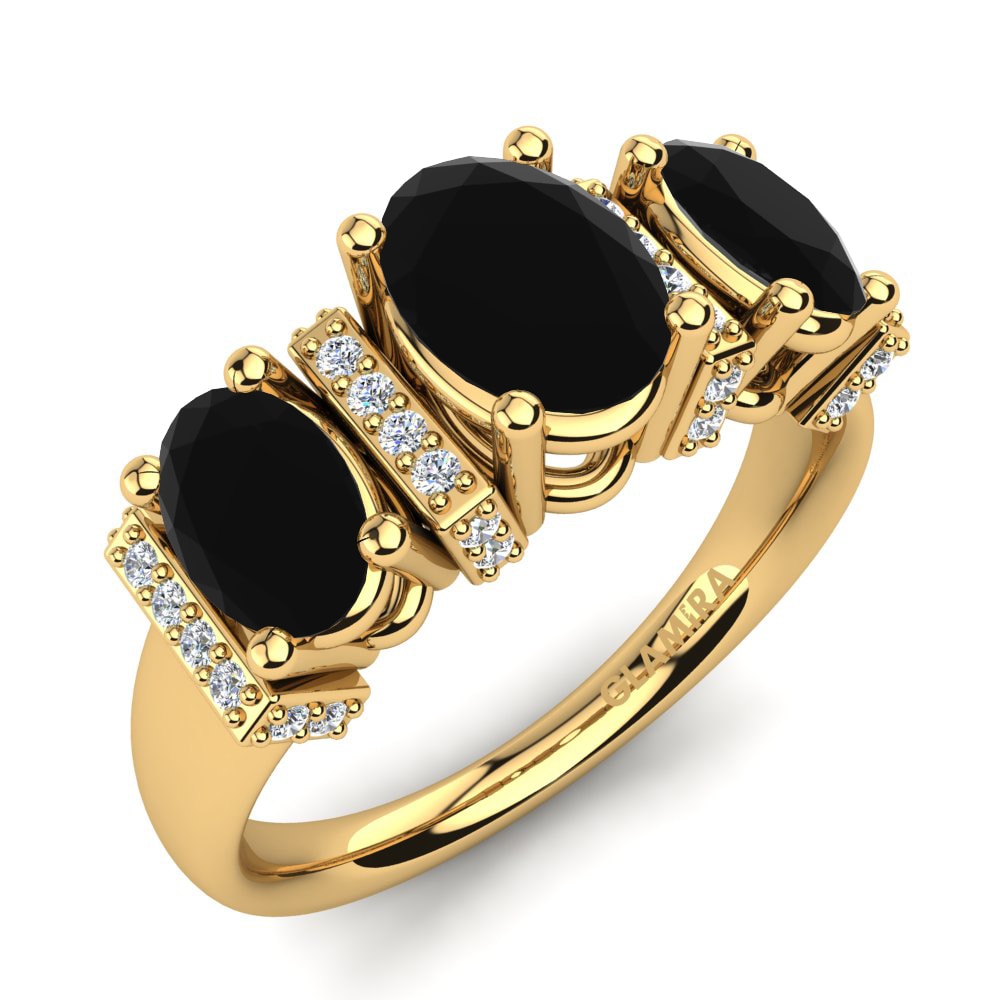 18k Oro Amarillo Anillo de compromiso Jaluite