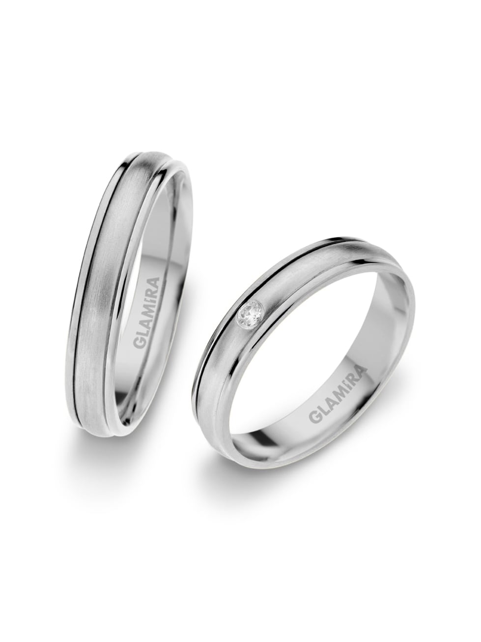 Argent Blanc Bague de Mariage Bright Crown