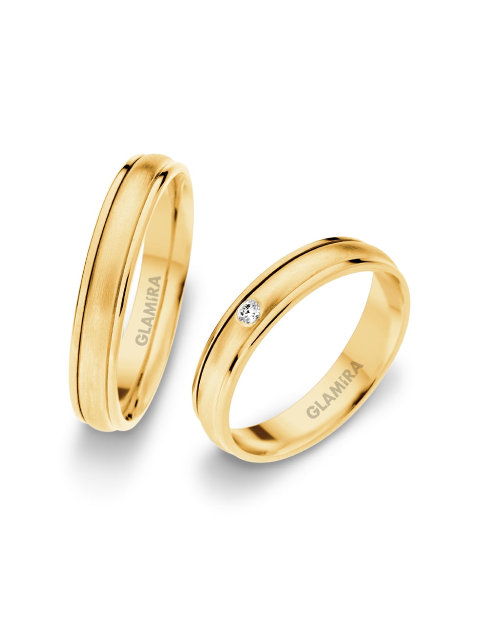 Or Jaune 18k Bague de Mariage Bright Crown