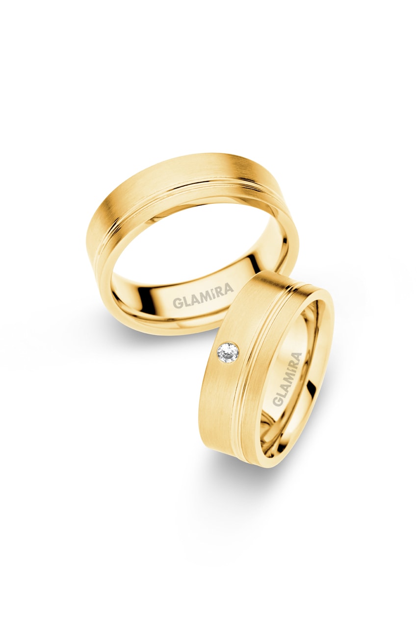 Or Jaune 18k Bague de Mariage Charming Aura