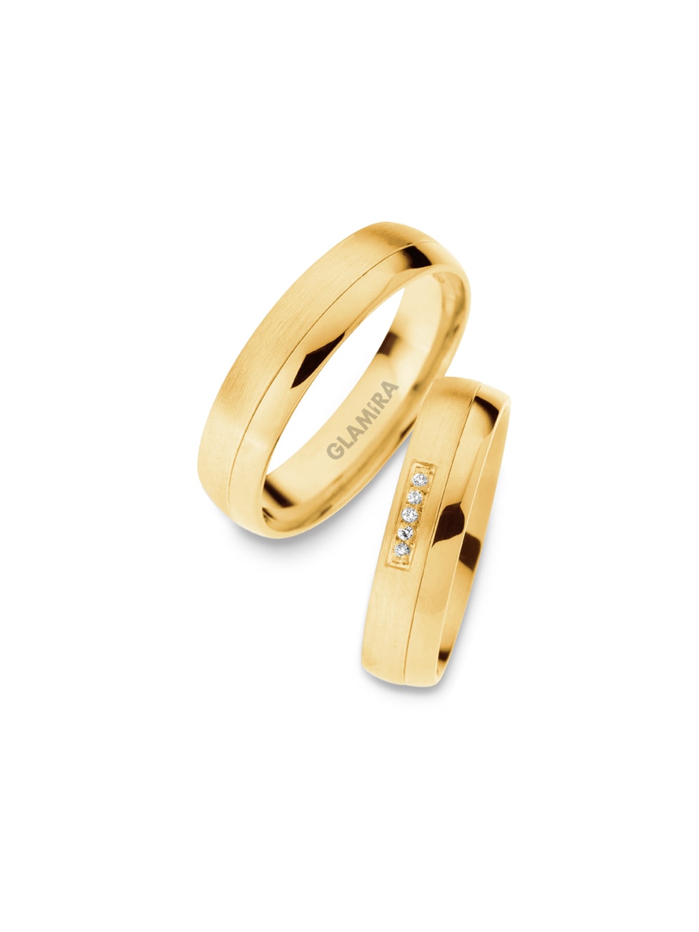 Or Jaune 18k Bague de Mariage Bright Charm