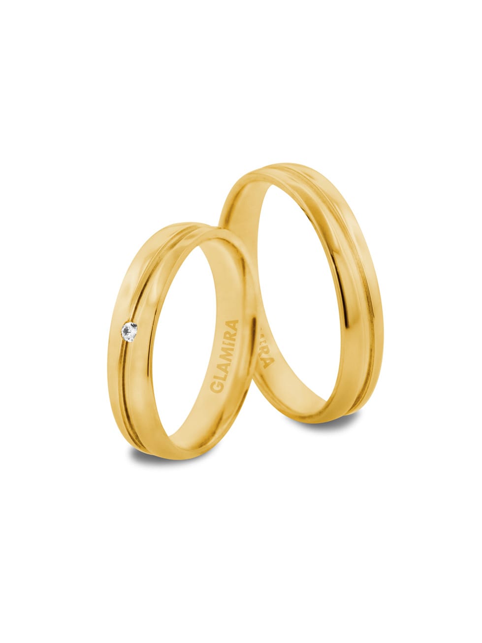 Or Jaune 18k Bague de Mariage Heavenly Satin