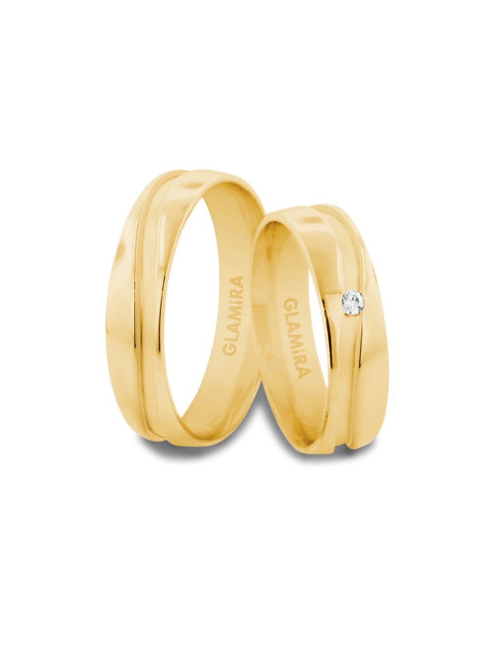 Or Jaune 18k Bague de Mariage Heavenly Glitz