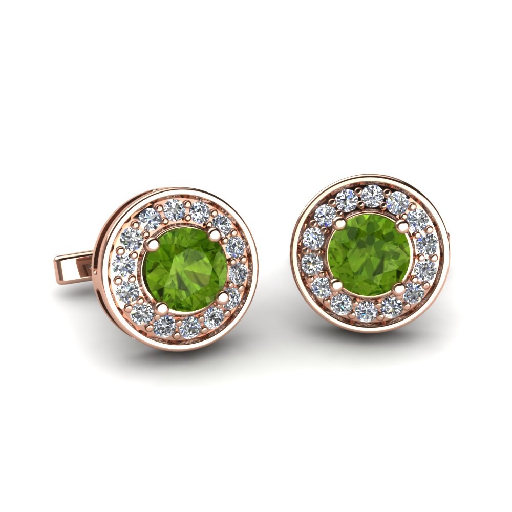 14ct Rose Gold Peridot Cufflink Sultan's Power