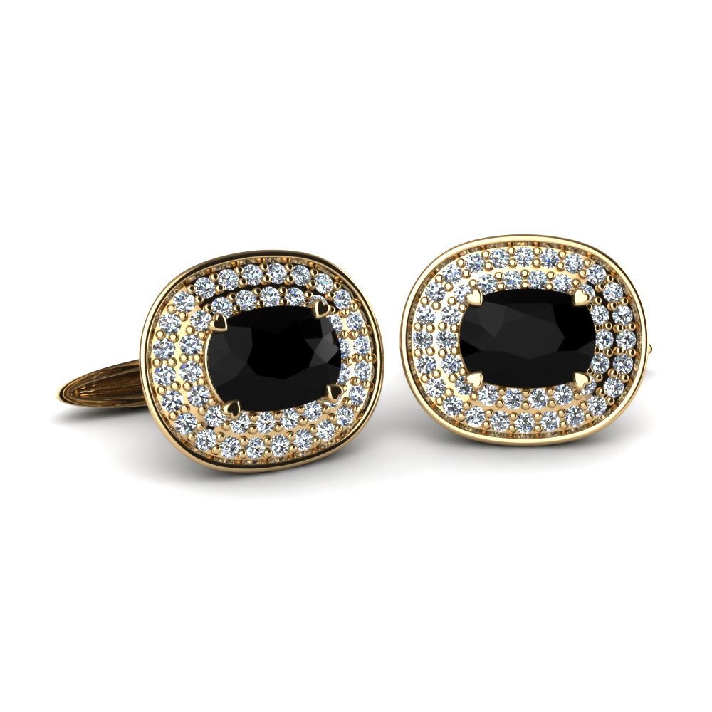 Bouton de manchette Apollo Diamant Noir