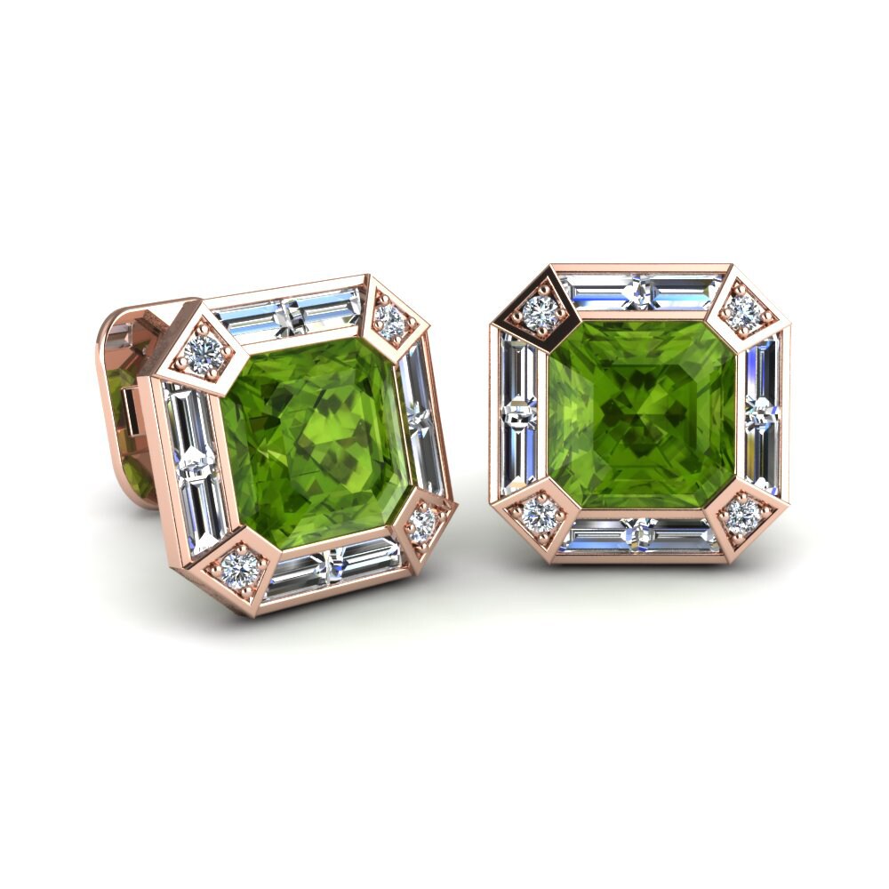 14ct Rose Gold Peridot Cufflink Exciting Journey