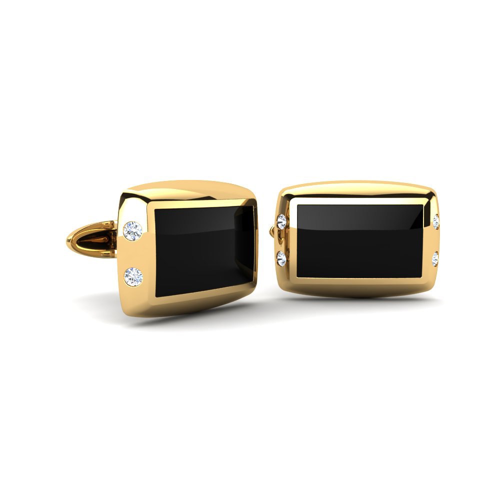 Fashion Cufflinks GLAMIRA Archibaldo 585 Yellow Gold Diamond