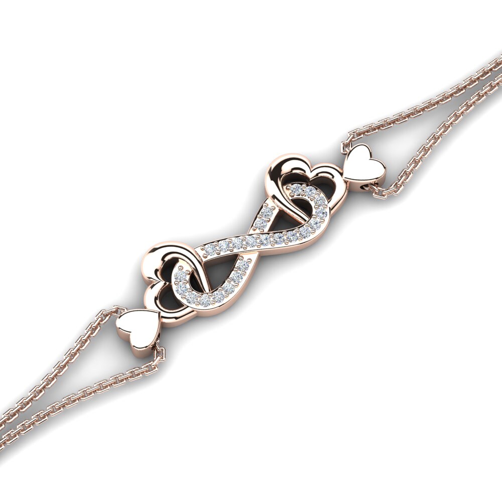 18k Oro Rosa Diamante cultivado en laboratorio Pulsera de Mujer Castaway