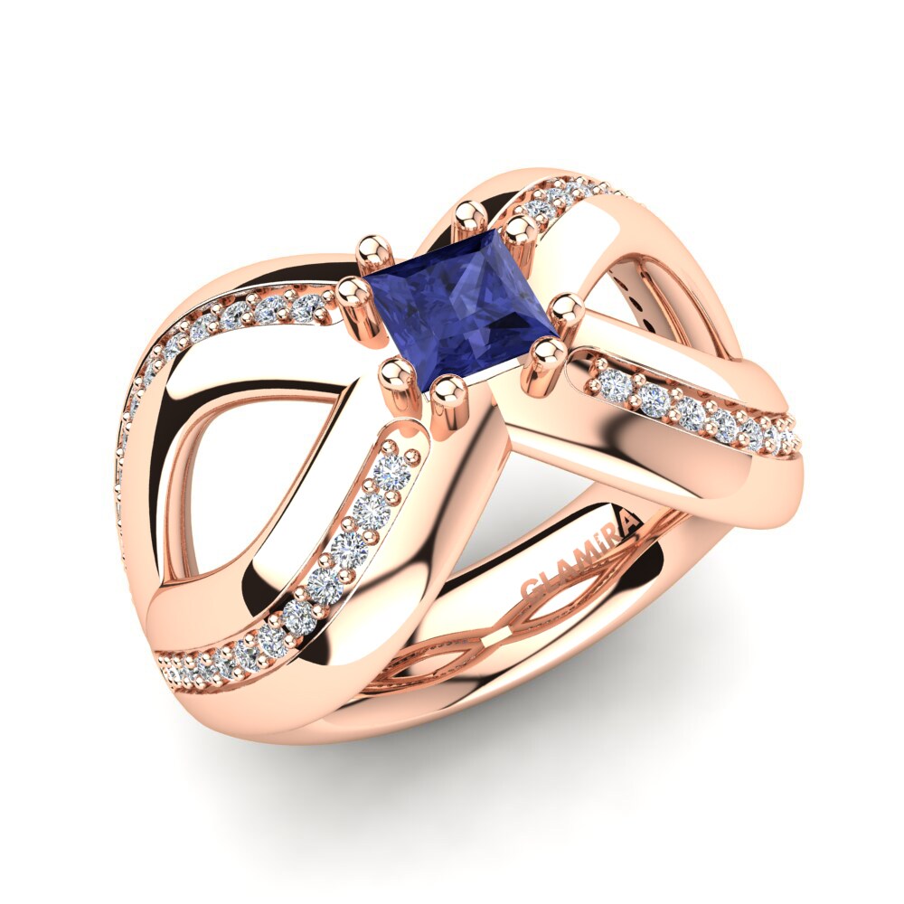 14ct Rose Gold Tanzanite Ring Cattleye