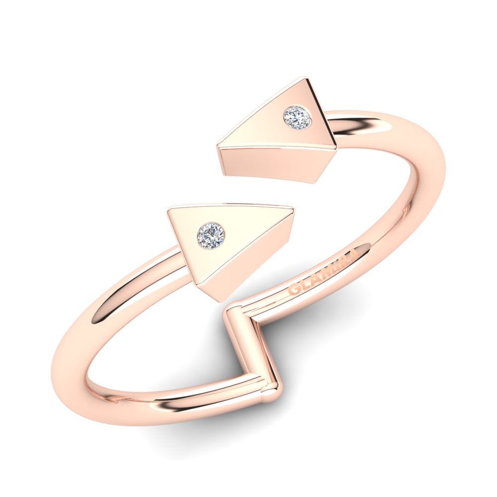 14ct Rose Gold Zirconia Knuckle Ring Celandia
