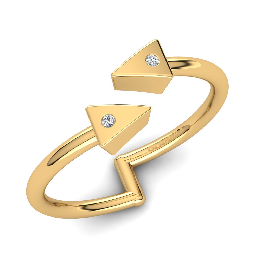 18k Oro Amarillo Diamante cultivado en laboratorio Anillo Celandia