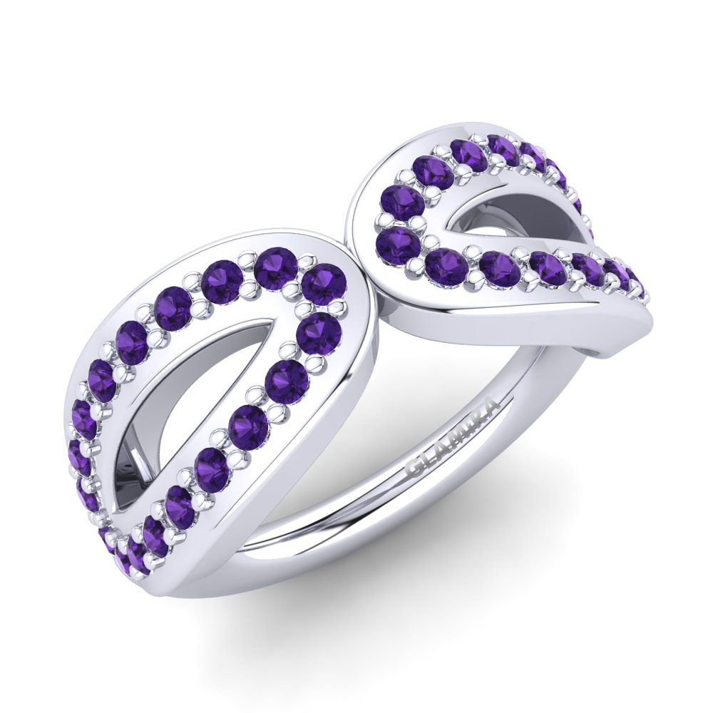 Platino 950 Amatista Anillo Cerelia