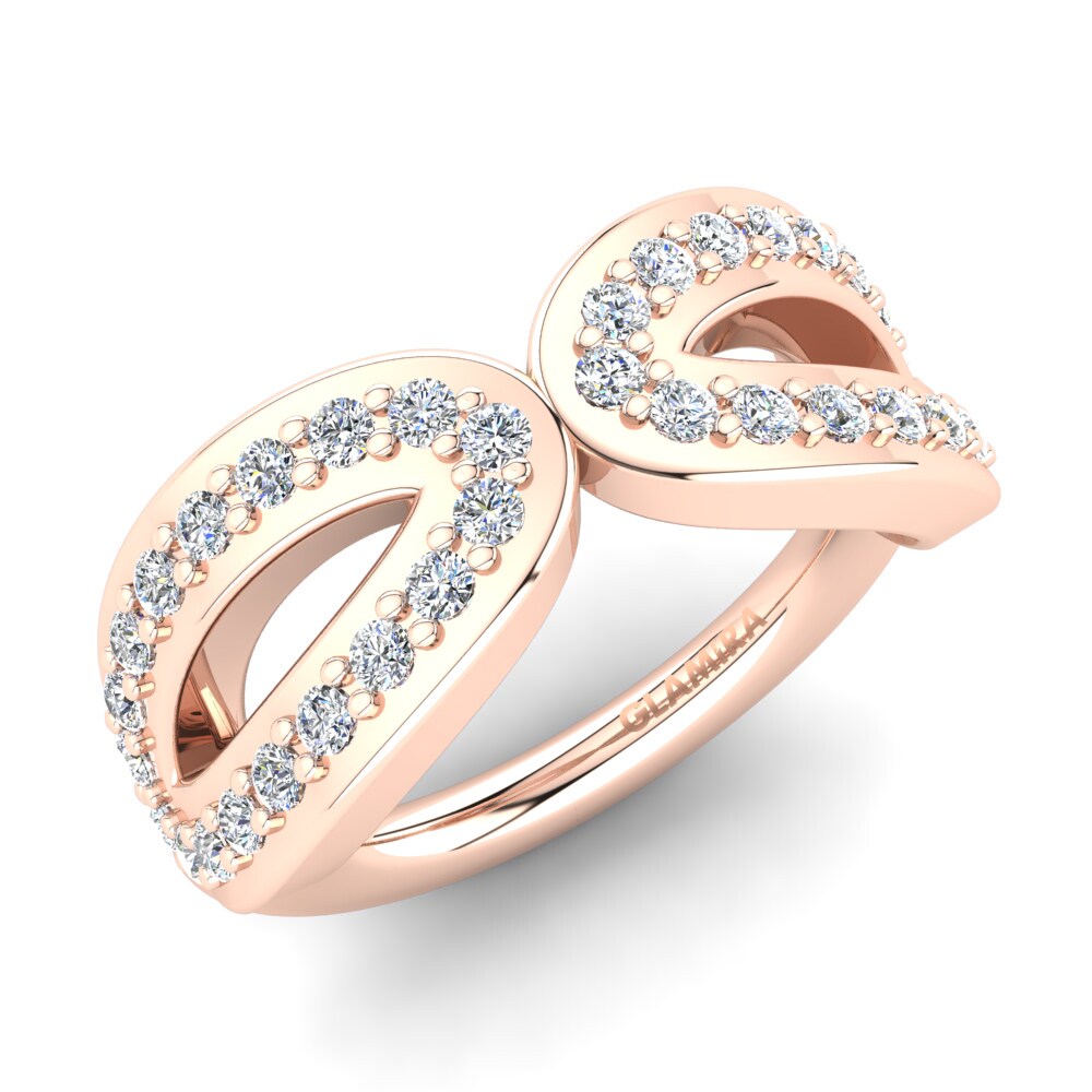 14ct Rose Gold Zirconia Knuckle Ring Cerelia