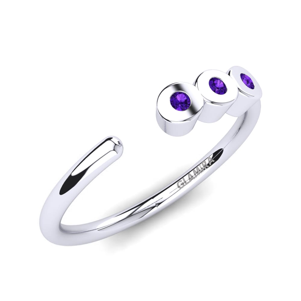 Platino 950 Amatista Anillo Chayse