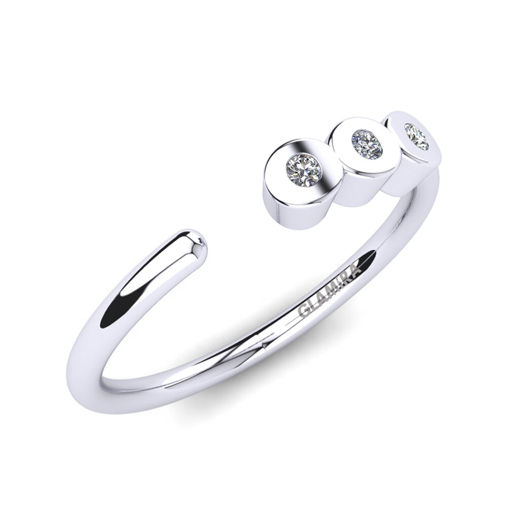 14k Oro Blanco Diamante cultivado en laboratorio Anillo Chayse