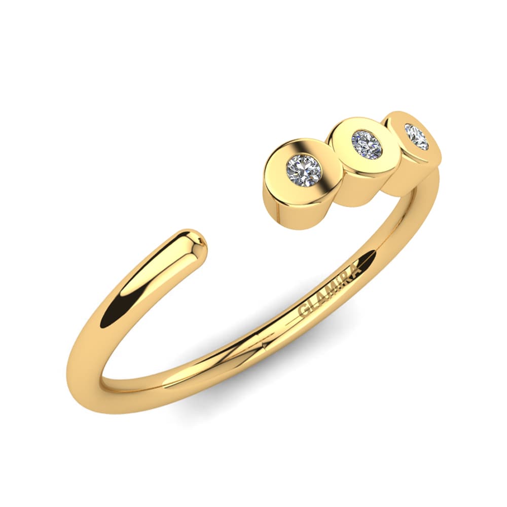 18k Oro Amarillo Diamante cultivado en laboratorio Anillo Chayse