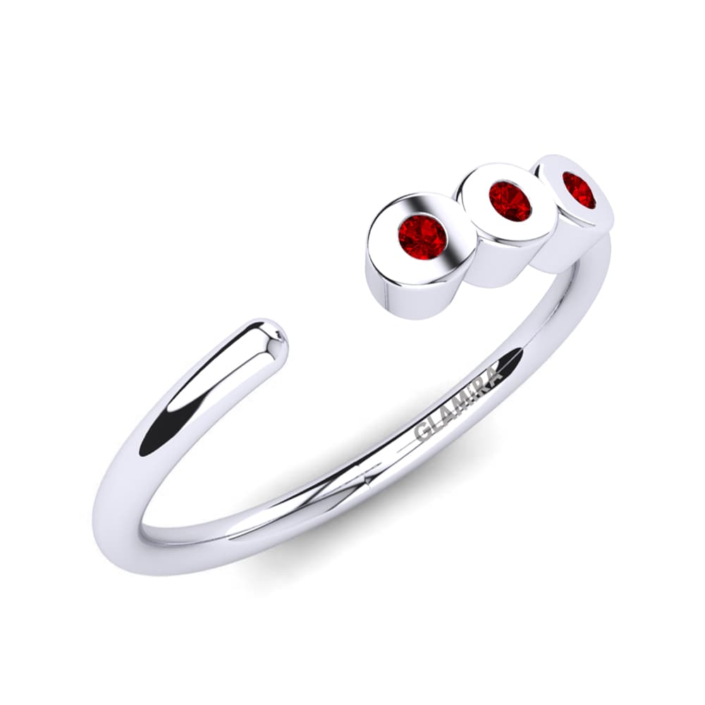 Argent Blanc Rubis Bague de Phalange Chayse