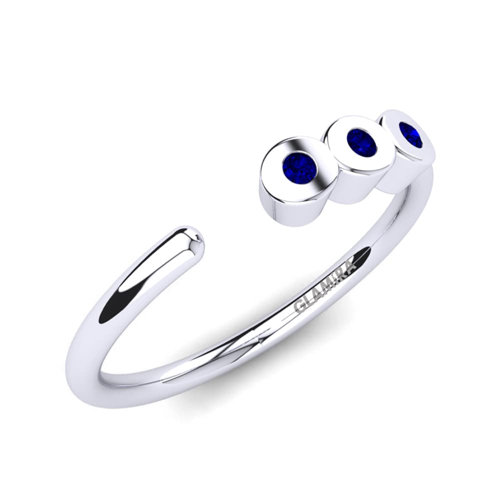 950 Palladium Dark Blue Zirconia Knuckle Ring Chayse