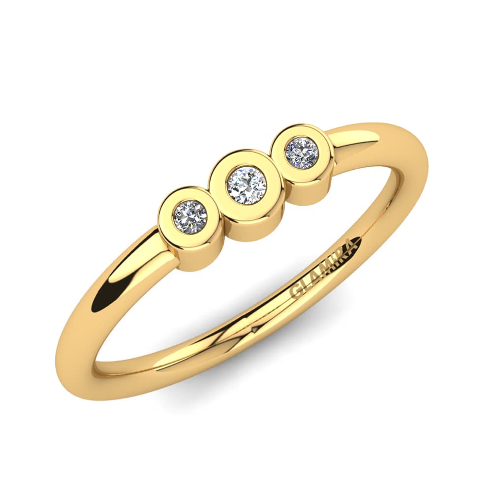 18k Oro Amarillo Diamante cultivado en laboratorio Anillo Chruse