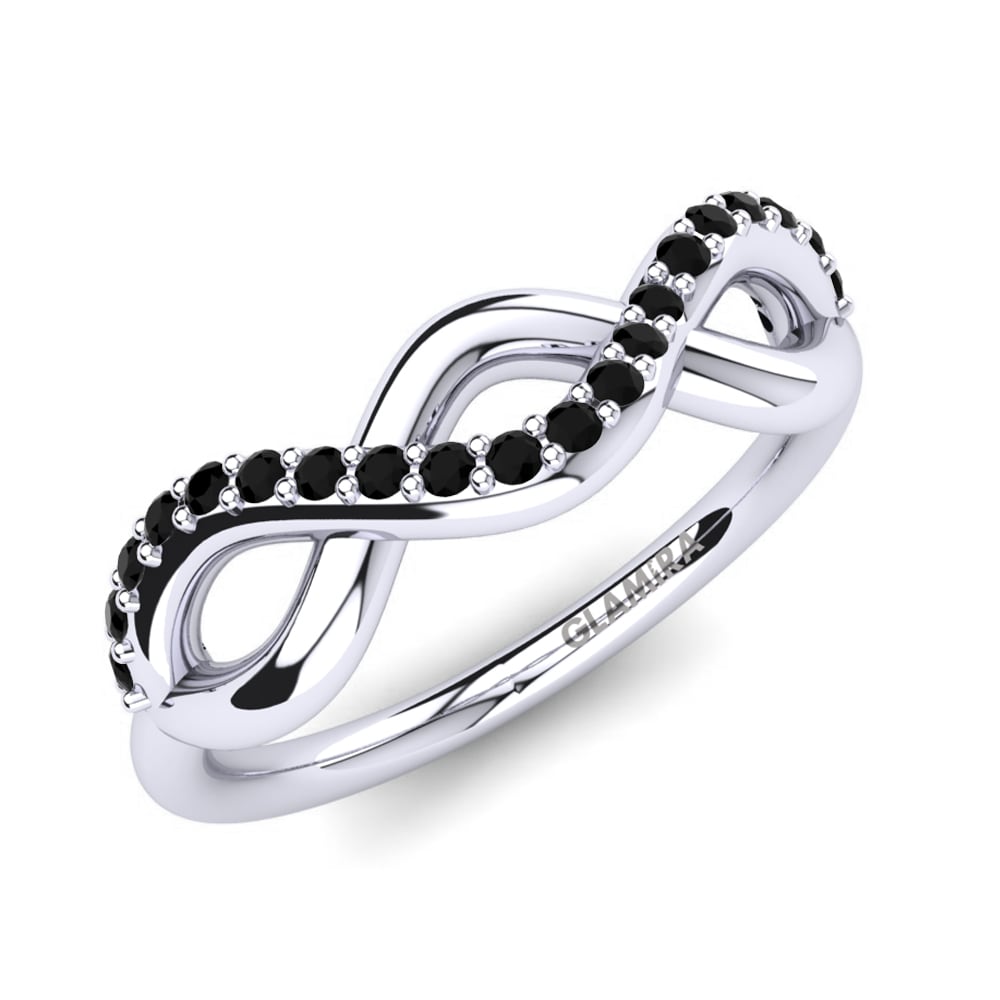 950 Palladium Black Diamond Knuckle Ring Cirilia